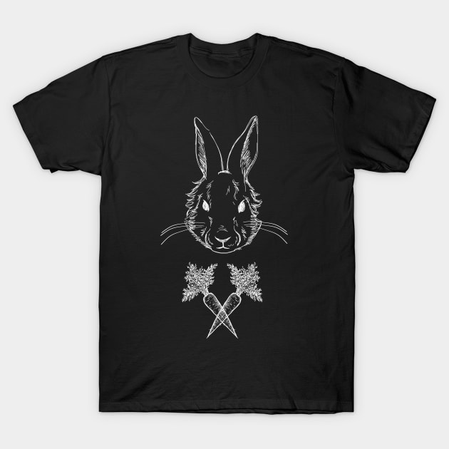 Easter Rabbit Crossbones Carrots Easter Sunday T-Shirt by BUBLTEES